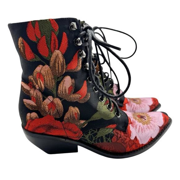 Jeffrey Campbell Tapestry Elmcroft Lace Up Boots Women’s Size 9M - Picture 1 of 11